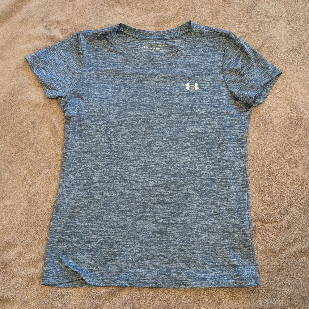 Women's Under Armour Heat gear Tee In Navy Heather, Size Small